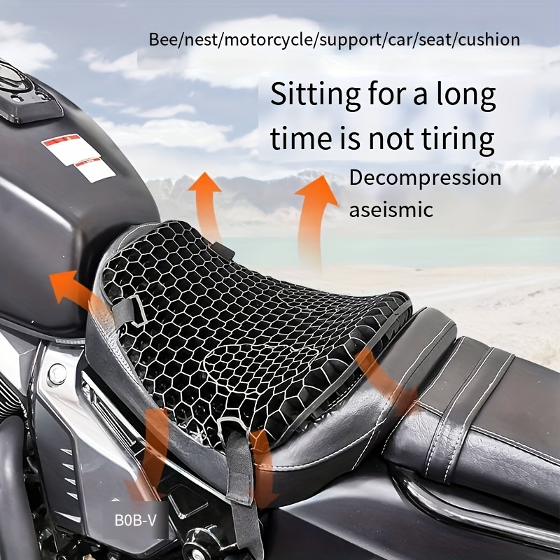 Motorcycle Comfort Seat Cushion Gel Cover Pillow Pad Pressure Relief  Motorbike