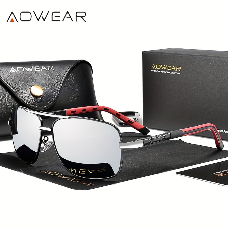 Mens Polarized Lens Sunglasses With Glasses Case Box Gifts For Him