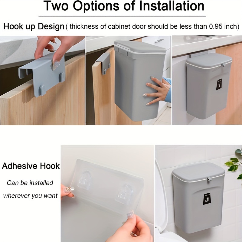 Hung Trash Can Under Sink Counter Top Kitchen Compost Bin Self