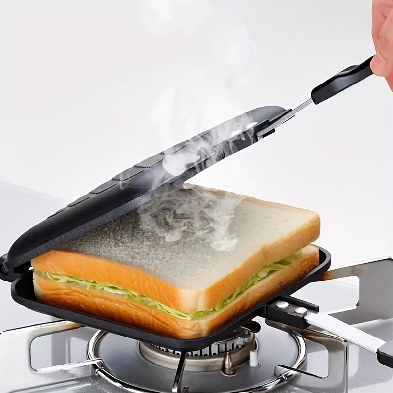 

1pc (5.9''x5.31''), Single-sided Sandwich Pan, Grill Frying Pan, Anti Scalding Handles Non Stick Toast Pan, Kitchen Supplies