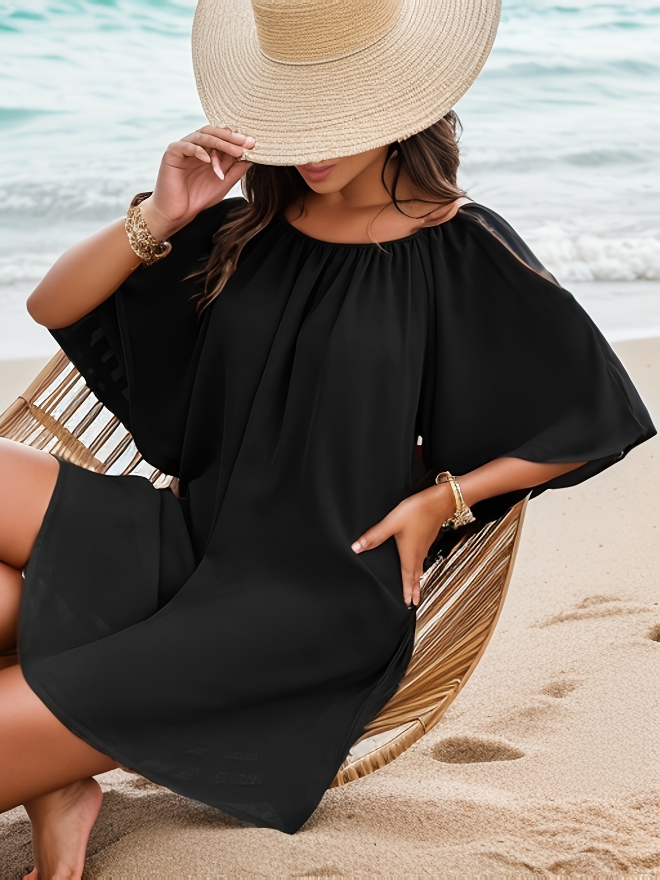 Cold shoulder beach cover up best sale