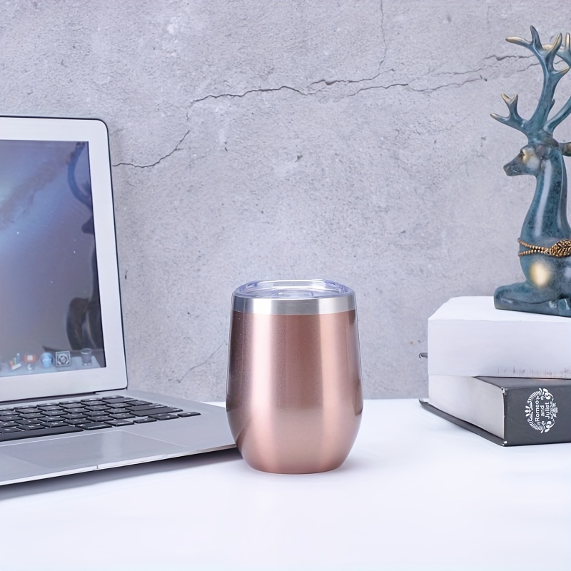 12oz Cafe Mug with Lid - Rose Gold