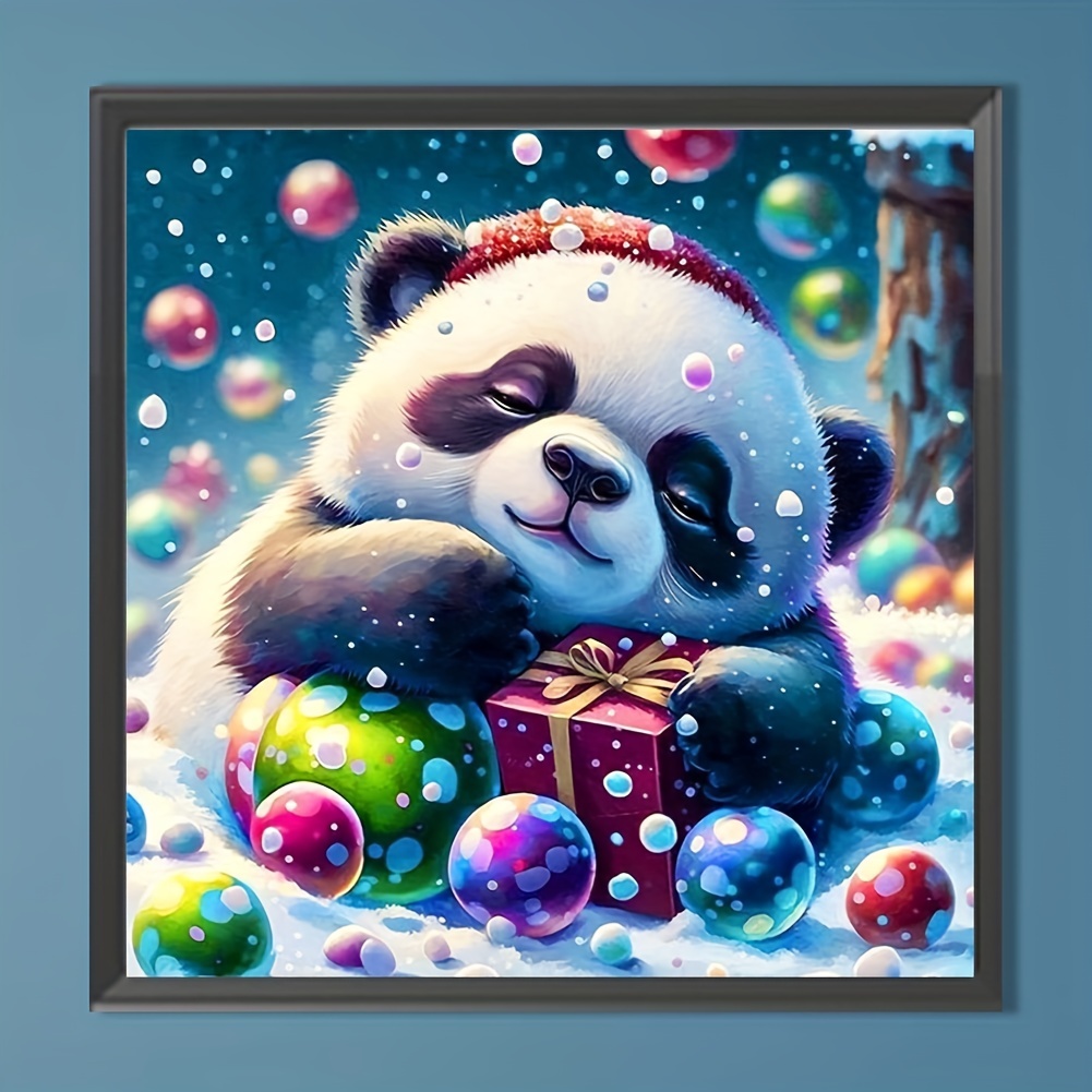 1pc DIY Big Panda Pattern Diamond Painting Set, Mosaic Decorative Craft  Wall Art, Home Decor, 11.81inchx15.75inch Frameless 5D Diamond Painting  Kits F