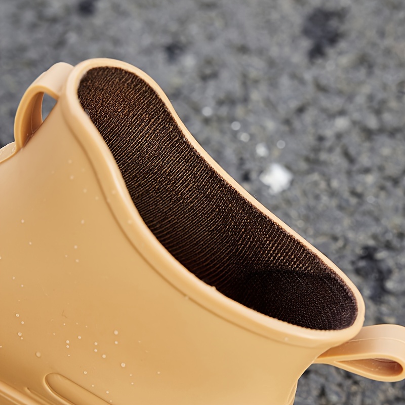 Women's Waterproof Medium Tube Rain Boots Solid Non slip Outdoor Rain Boots