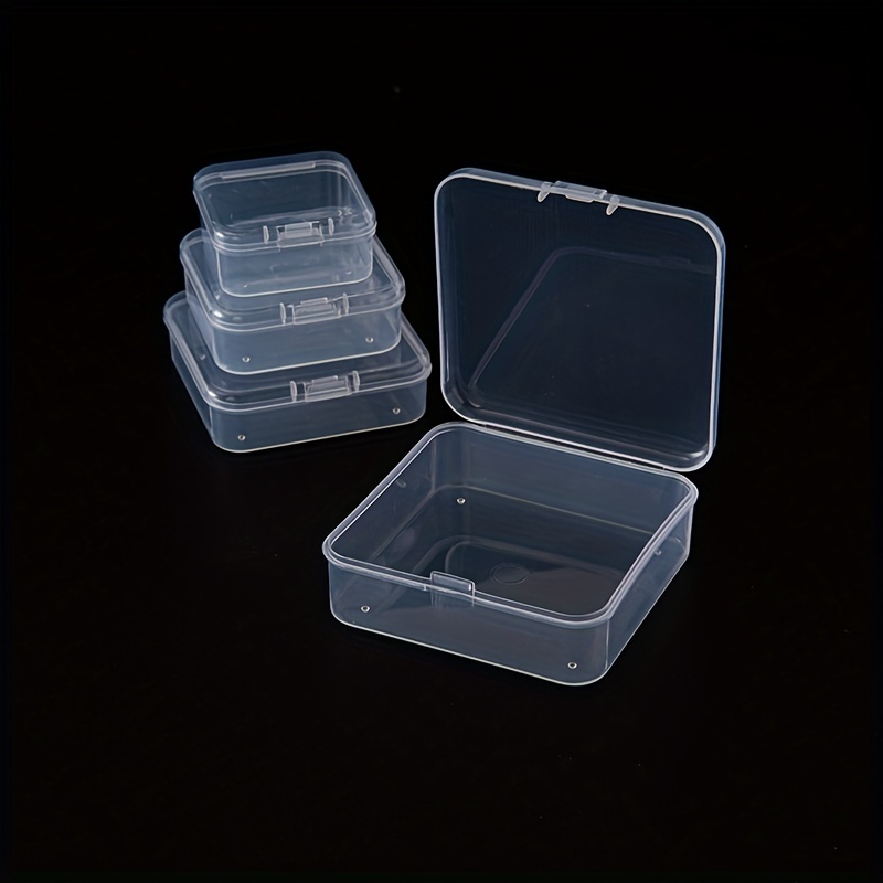 Square Transparent Plastic Storage Box Small Items Storage - Temu