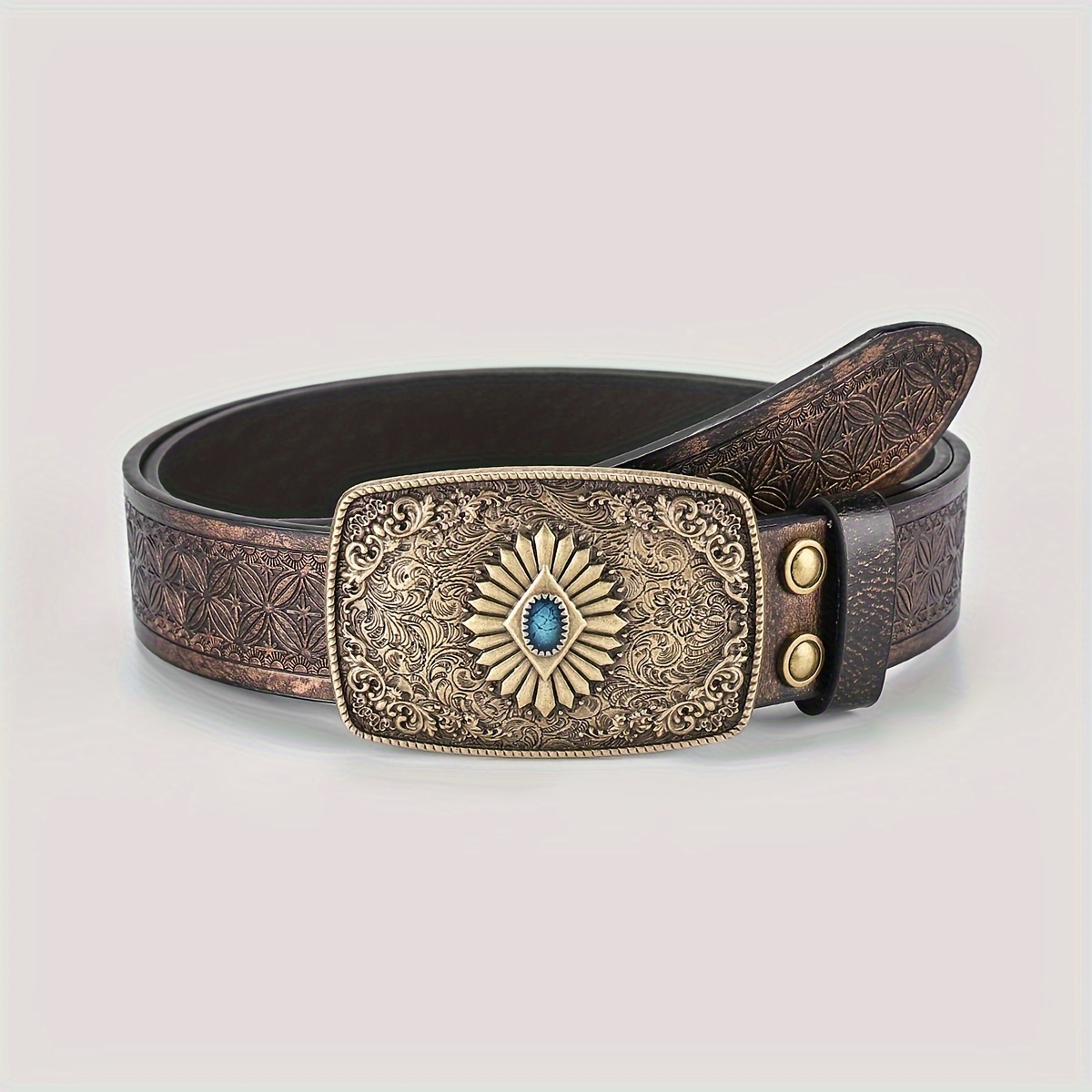 mens vintage western cowboy belt bohemian style ornate - Temu display picture 2