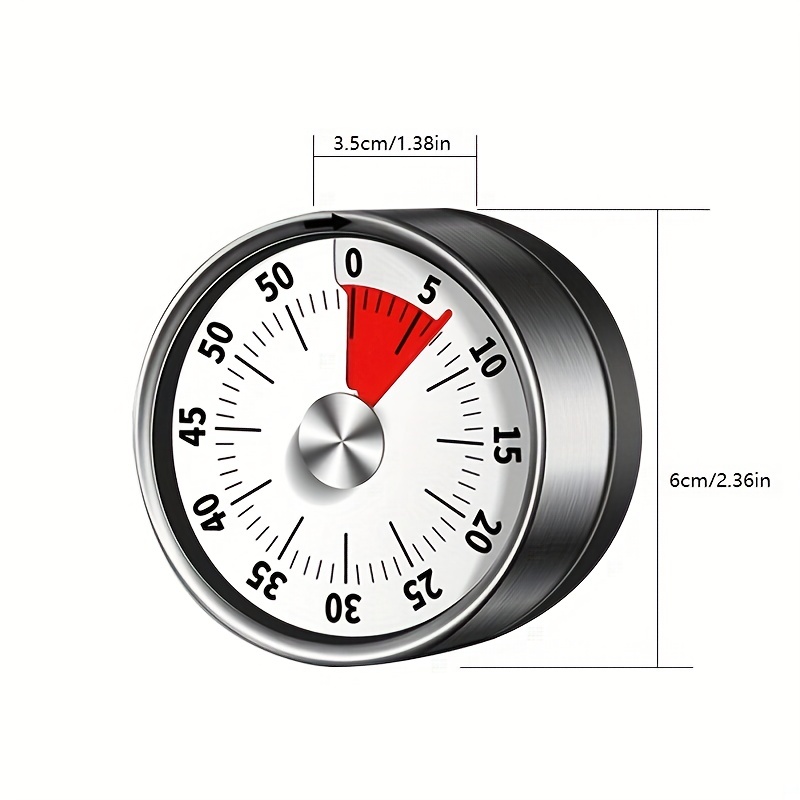 Stainless Steel Timer Kitchen With Magnet Mechanical Egg Timer Home  Commercial Baking Countdown Reminder - Temu