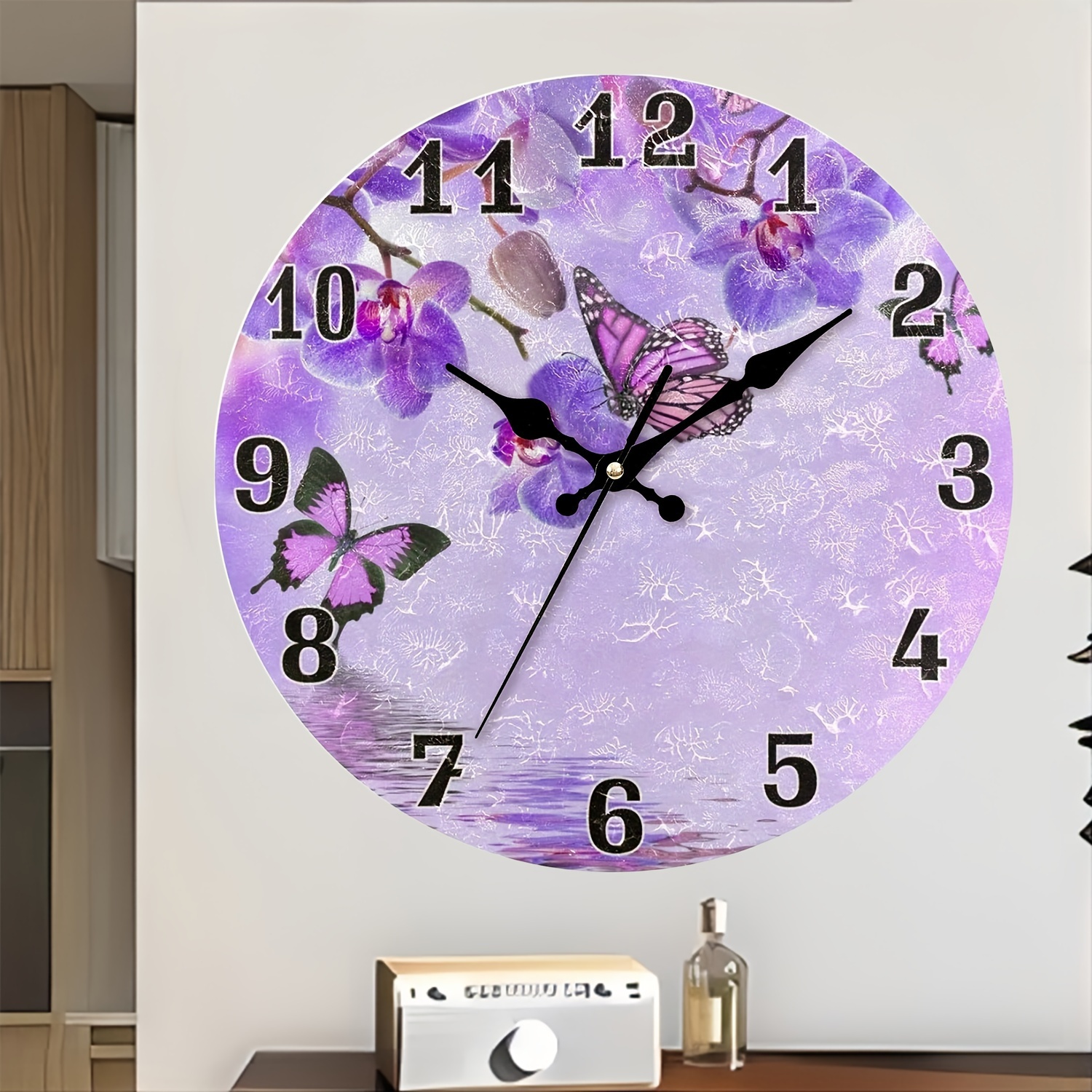 1pc Reloj Pared Margaritas Flores Blancas Reloj Cocina Sin - Temu