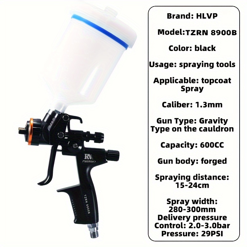 Acheter HVLP – pistolet de pulvérisation de peinture, machine de  pulvérisation, aérographe à alimentation par gravité, outil de  pulvérisation de peinture avec 3 pièces