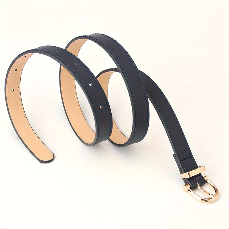 Fashion Pu Leather Belt Women Metal Pin Buckle Belts High - Temu