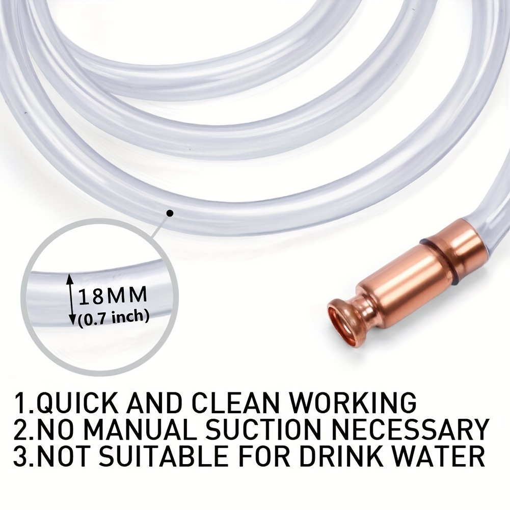 Tuyau auto-amorçant Siphon tuyau Shaker Siphon tuyau haute qualité  Transparent 1/2 pouce pour ménage(13mm)