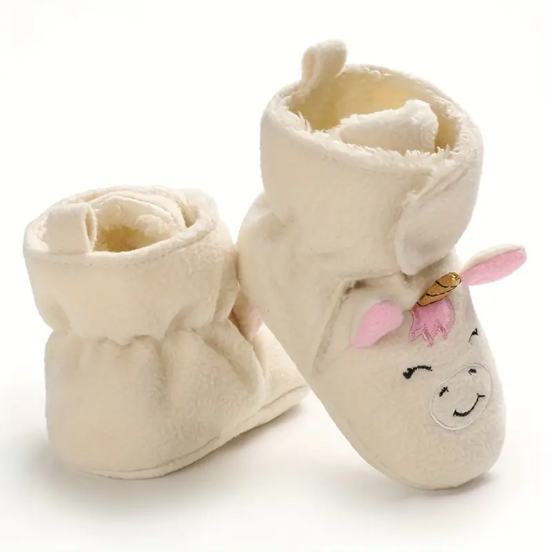 cute cartoon comfortable boots for baby girls soft warm non slip boots for indoor outdoor walking autumn and winter details 3