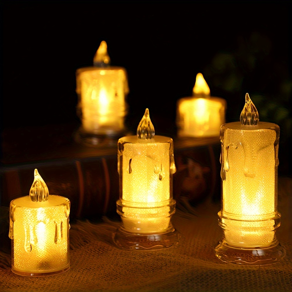 12Pcs Tea light Candles Battery Operated Tea Candles Flameless Flickering  Electric Candles for Home Decor Party Christmas 