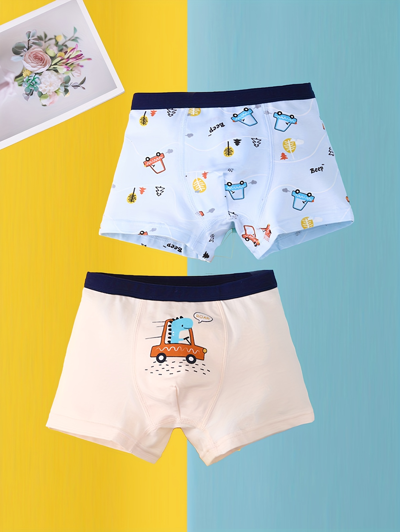 Toddler Boys Underwear 95% Cotton Soft Breathable Random - Temu