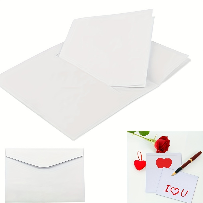 10pcs Blank White Cards And Envelopes 5x7,Heavyweight Folded Cardstock,  Invitation Cards For Invitations DIY Greeting Card Thank You Cards Wedding