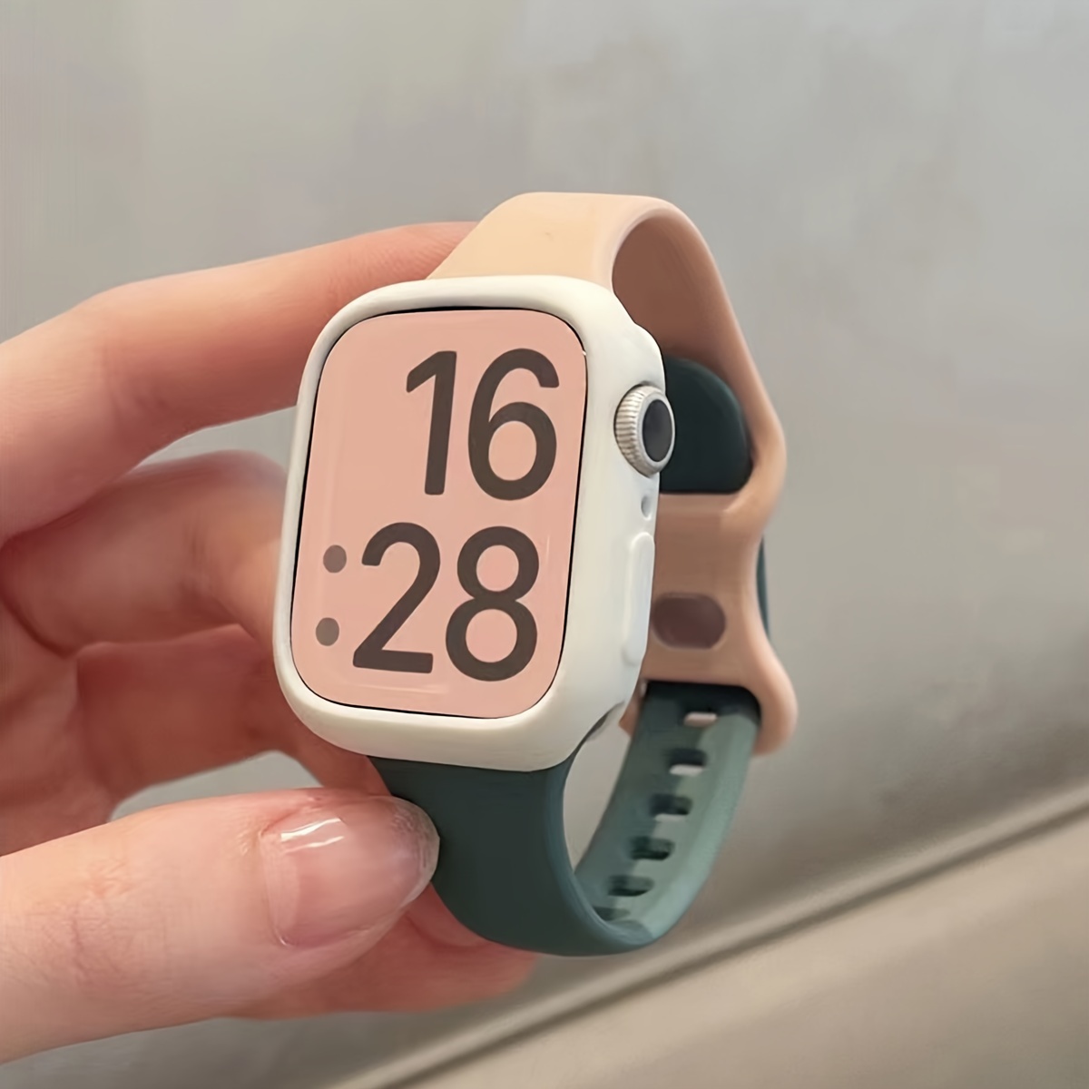 2pcs Women Men Cute Soft Silicone Sports Watch Strap Adjustable Waterproof Wristbands & 1pc Silicone Protective Case, For Apple Watch Band 38/40/41/42/44/45/46/49mm, For Apple Watch Series Ultra/SE/11/10/9/8/7/6/5/4/3/2/1, Intelligent Watch Accessories