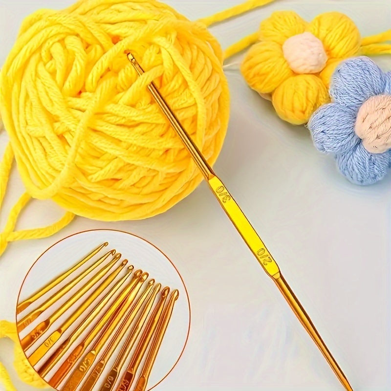 Crochet Hooks Set Aluminium Soft Grip Rubber Handle Needles - Temu