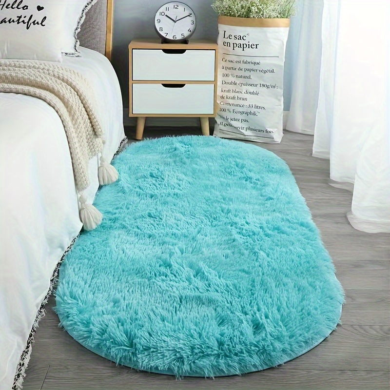 White Plush Area Rug, Cloud Shaped Shaggy Rug, Living Room Floor Mat