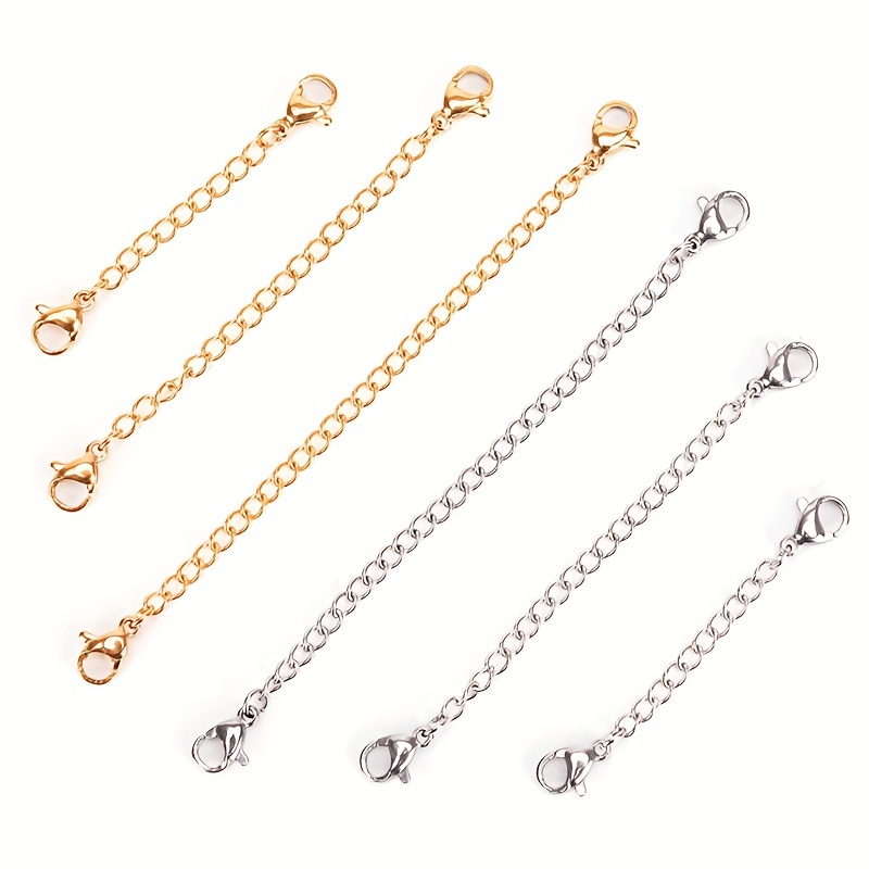 Necklace Extender Chain Links Lobster Clasps Extension Chain - Temu
