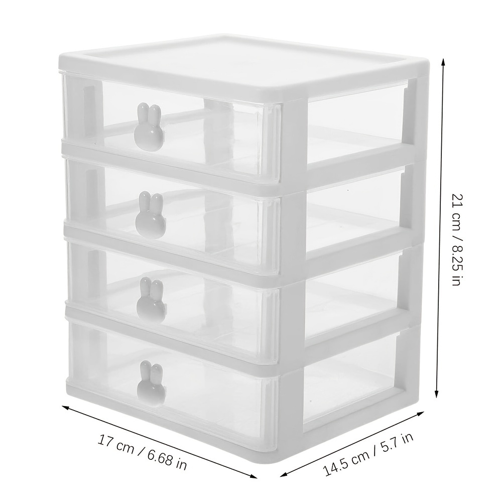 Gracious Living Clear Mini 3 Drawer Desk and Office Organizer with White Finish