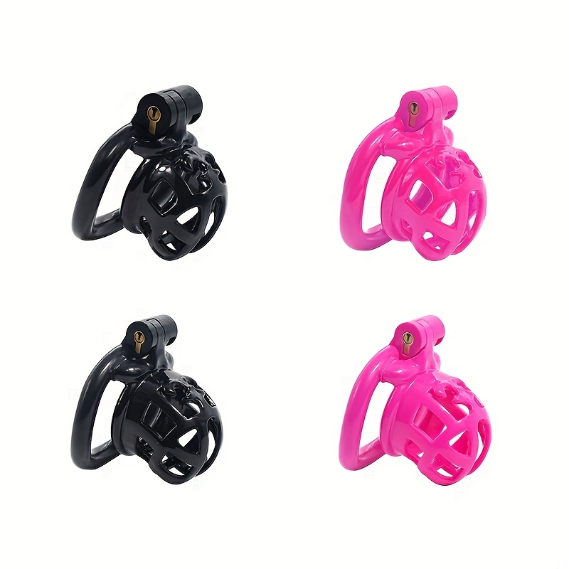 Male Silicone Men Chastity Cage Device Resin Cage + 4 Ring Sizes Virginity  Lock