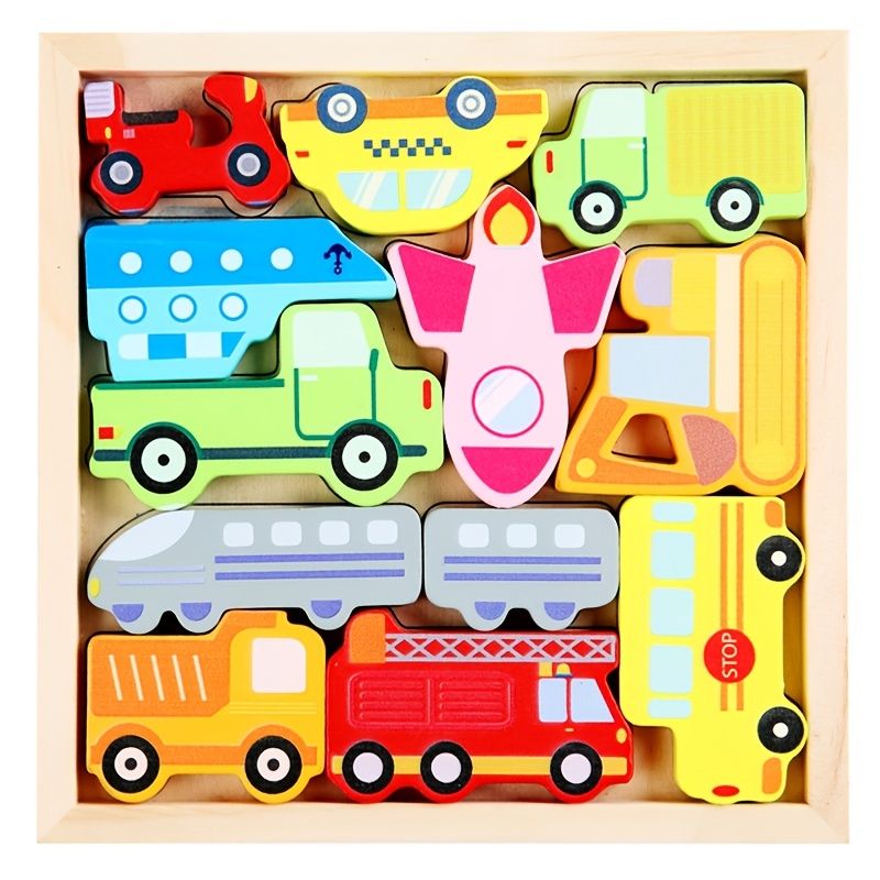 Children Cartoon Animal 3d Puzzles Baby Hand Grasp Board Fruit And  Vegetable Vehicle Learning Montessori Jigsaw Game Baby Wooden Educational  Toys - Toys & Games - Temu