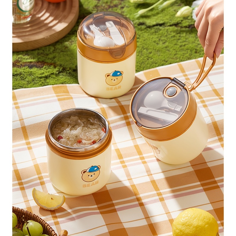 Insulated Food Jar Cylindrical Lunch Container Thermal Lunch - Temu