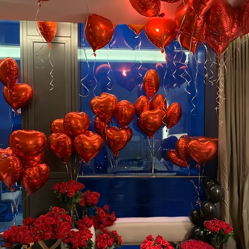 5 Piezas Globos Corazón 18 Pulgadas Navidad Año Nuevo Fiesta - Temu