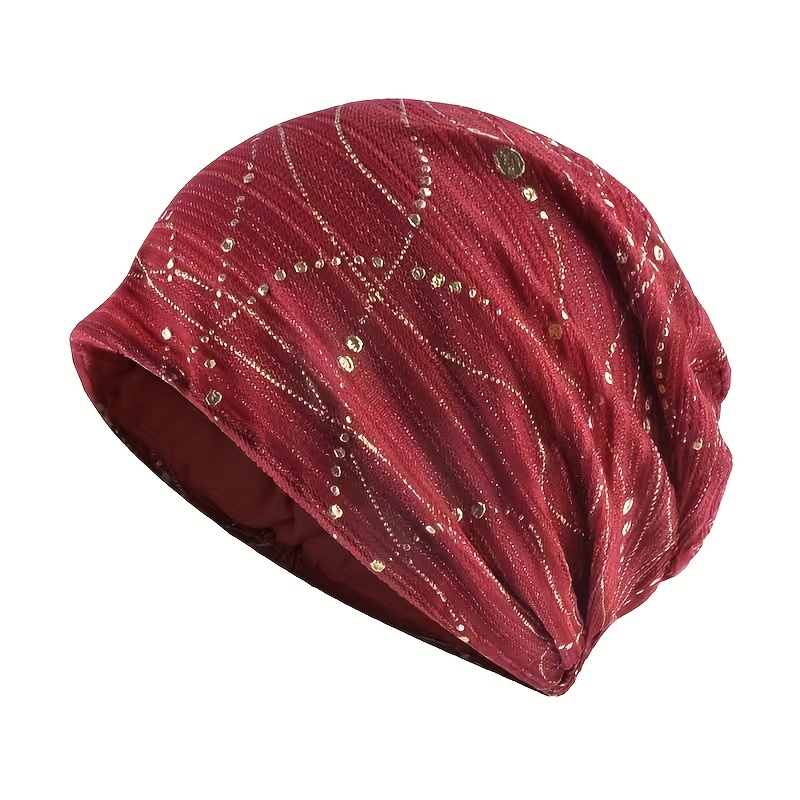 

Women's Slouchy Beanie Hat, Breathable Brimless Summer Casual Thin Head Wrap Bonnet Hat For Ramadan For Eid Al-adha