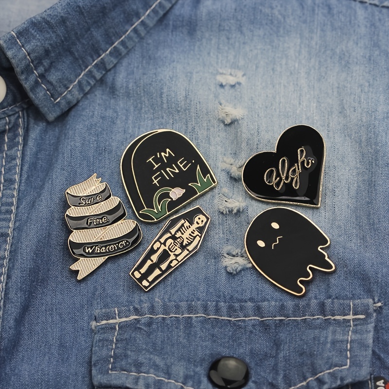 Metal Brooch Pin Denim Badge Cute Fun Punk Bag Shirt Accessories