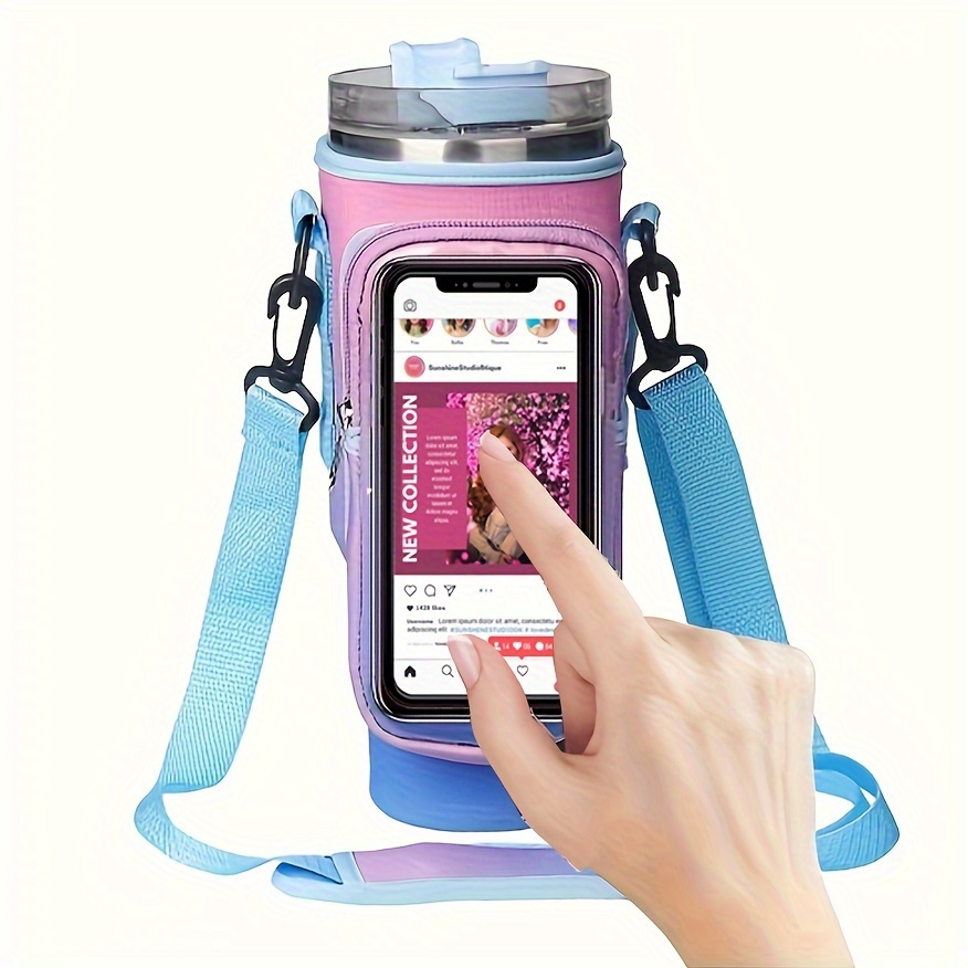 Insulated Water Bottle Carrier Bag With Adjustable Strap For