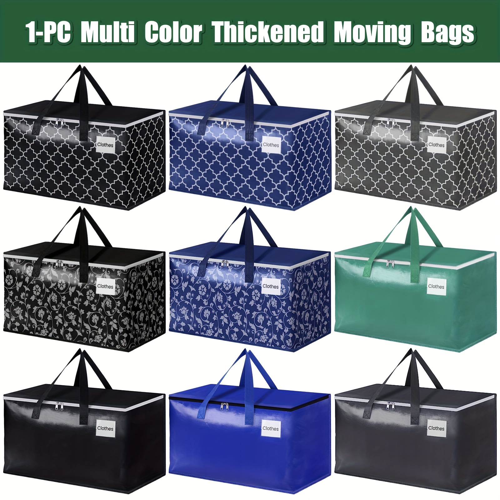 Moving Boxes Heavy Duty Extra Large Storage, Blue Plastic Packaging Bags  Totes with Zippers - China Packaging Bag, Plastic Bag