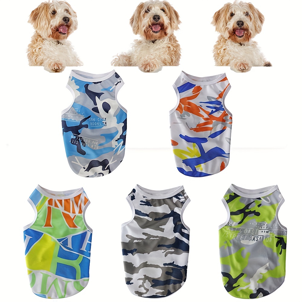 Summer Dogs Clothes Pet T Shirt Letter Dog Print T Shirts Soft Shirts  Sleeveless Apparel Pet Clothes For Small Medium Dog - Pet Supplies - Temu
