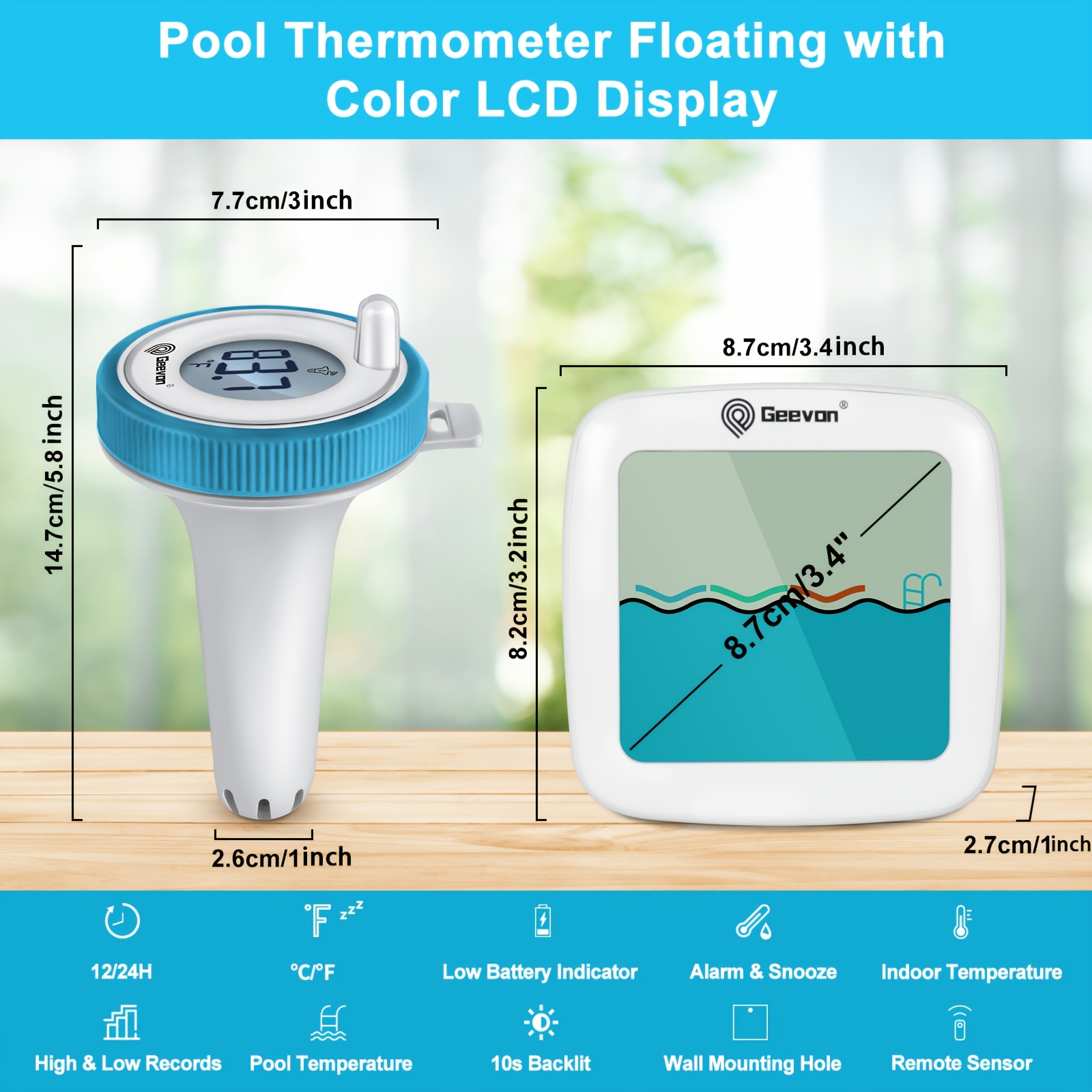 Schwimmbad-Thermometer, Floating-Pool-Thermometer, Digital