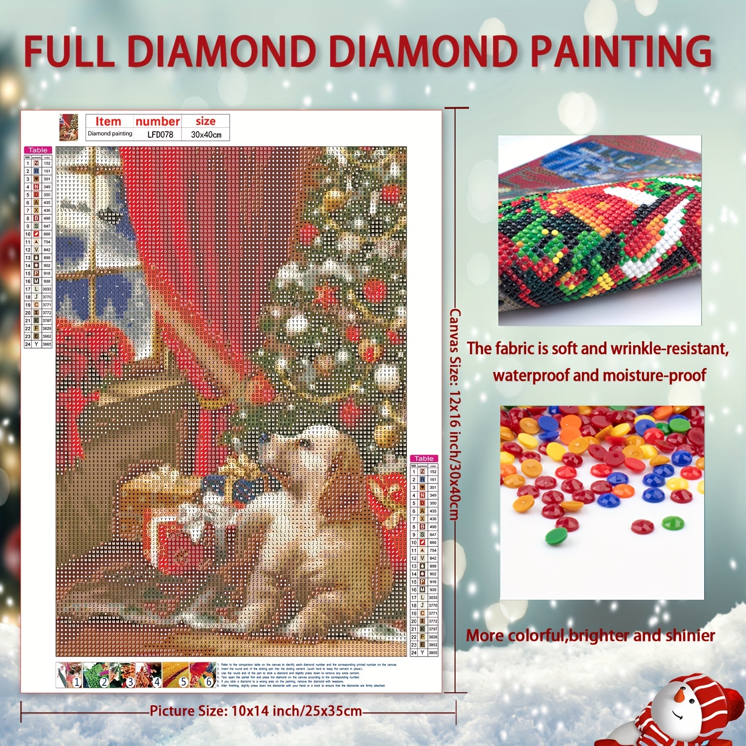 50 pages A5 special shaped diamond painting book Christmas Elk – Jules'  Diamond Art