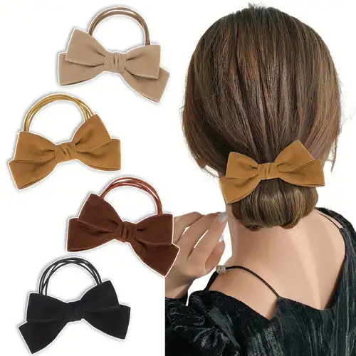  Pack of 2 Knotted Bow Hair Scrunchies Elastic Hair Scarf Hair  Ties Bands Silky Satin Hair Ribbon Scrunchy Ponytail Holder for Women and  Girls (White) : Beauty & Personal Care