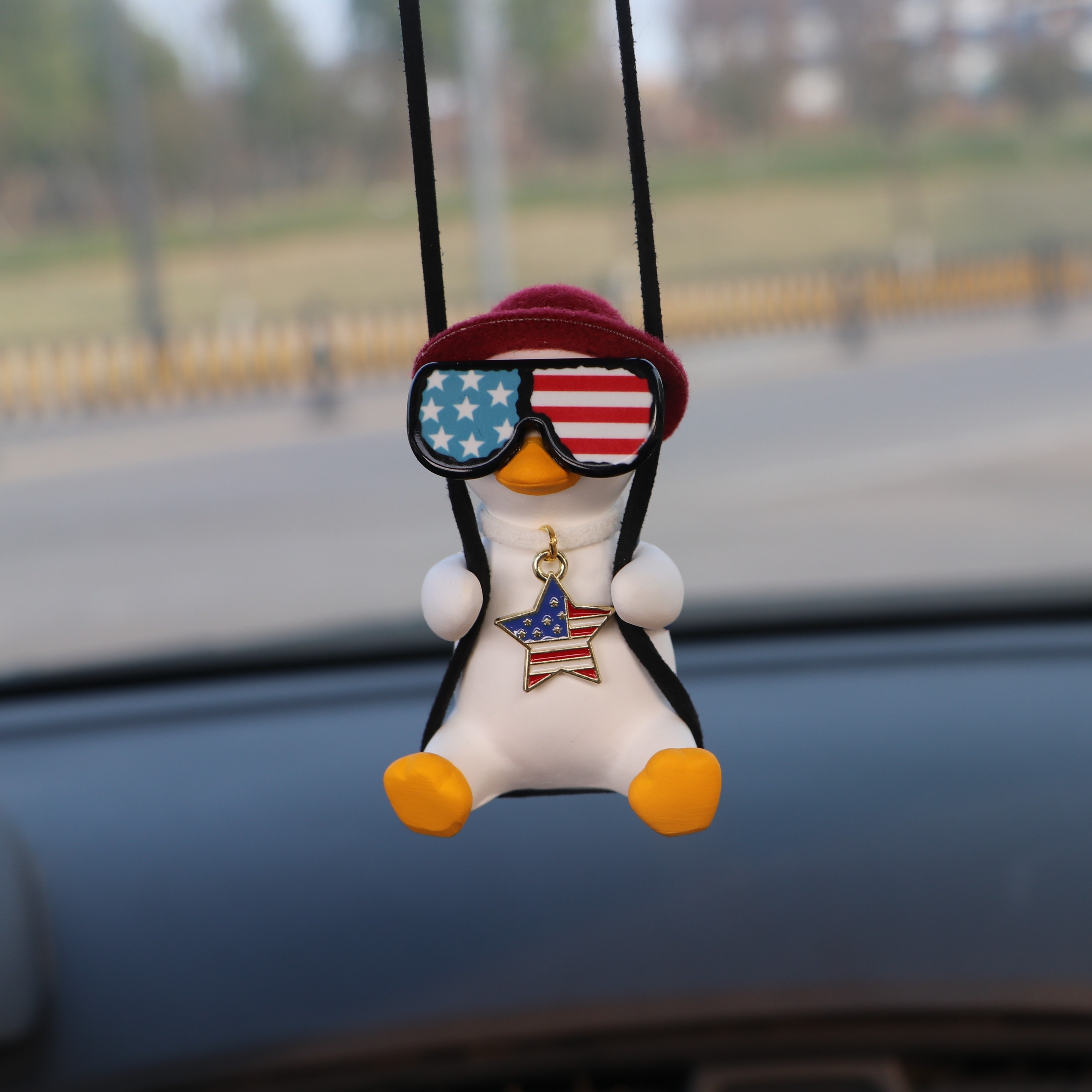 Add Some Fun To Your Car With Cute Swinging Duck Rearview - Temu
