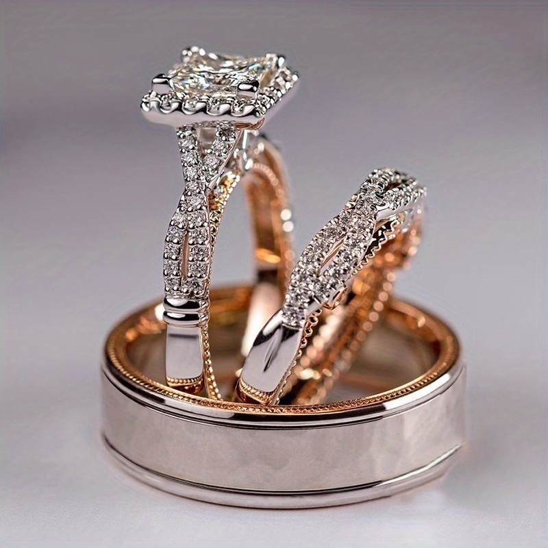 Wedding Engagement Ring Set - Temu Canada