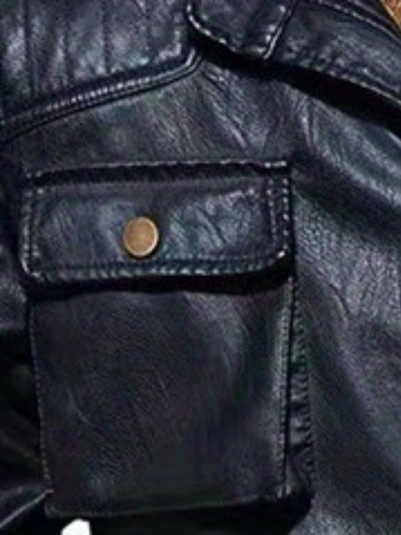 Veste en cuir façon denim à motif chaîne et poche 3D - Prêt-à-porter de  luxe, Homme 1A5ZUH