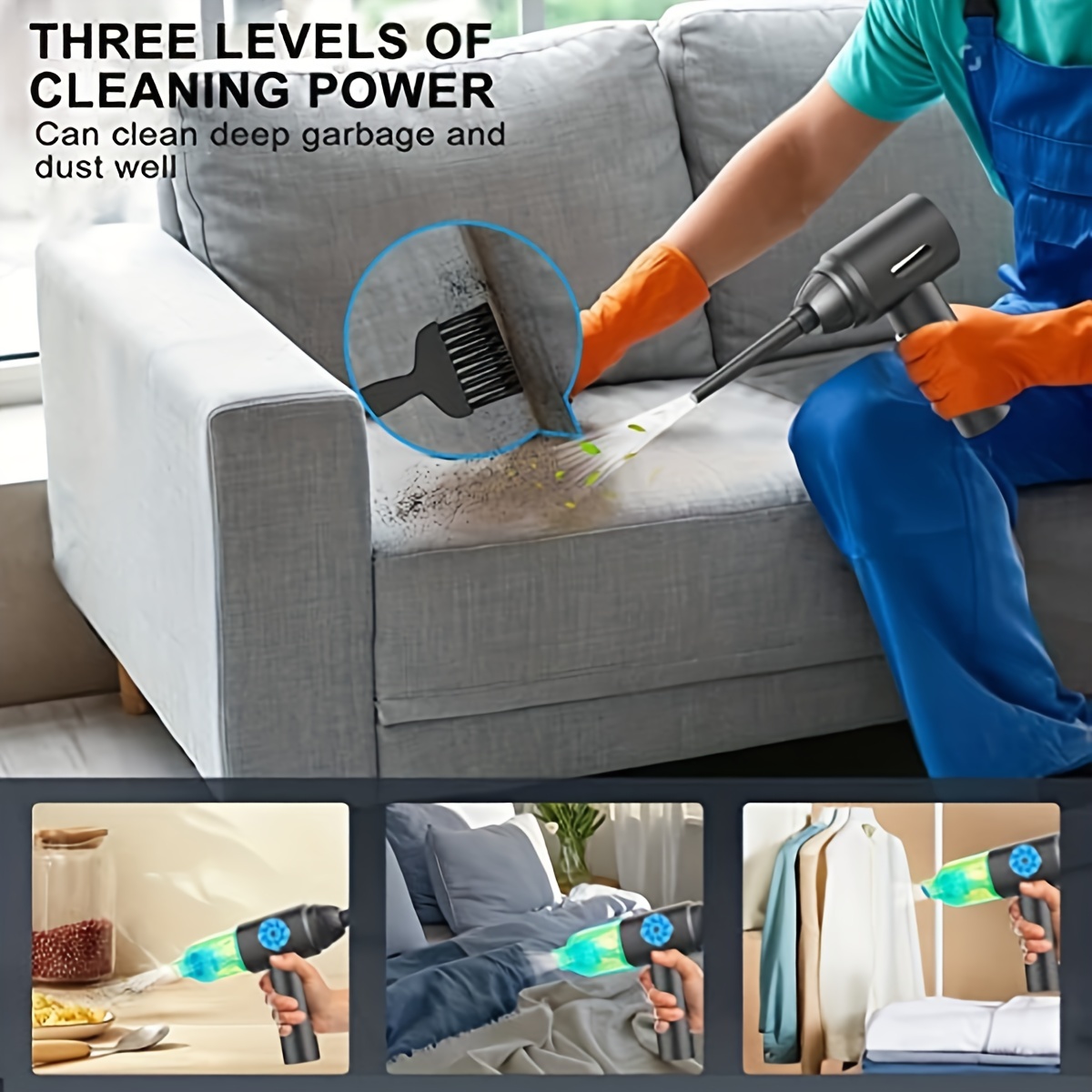 1 Set 6000MAh Cordless Electric Air Duster for Computer,Car,Household D8O2