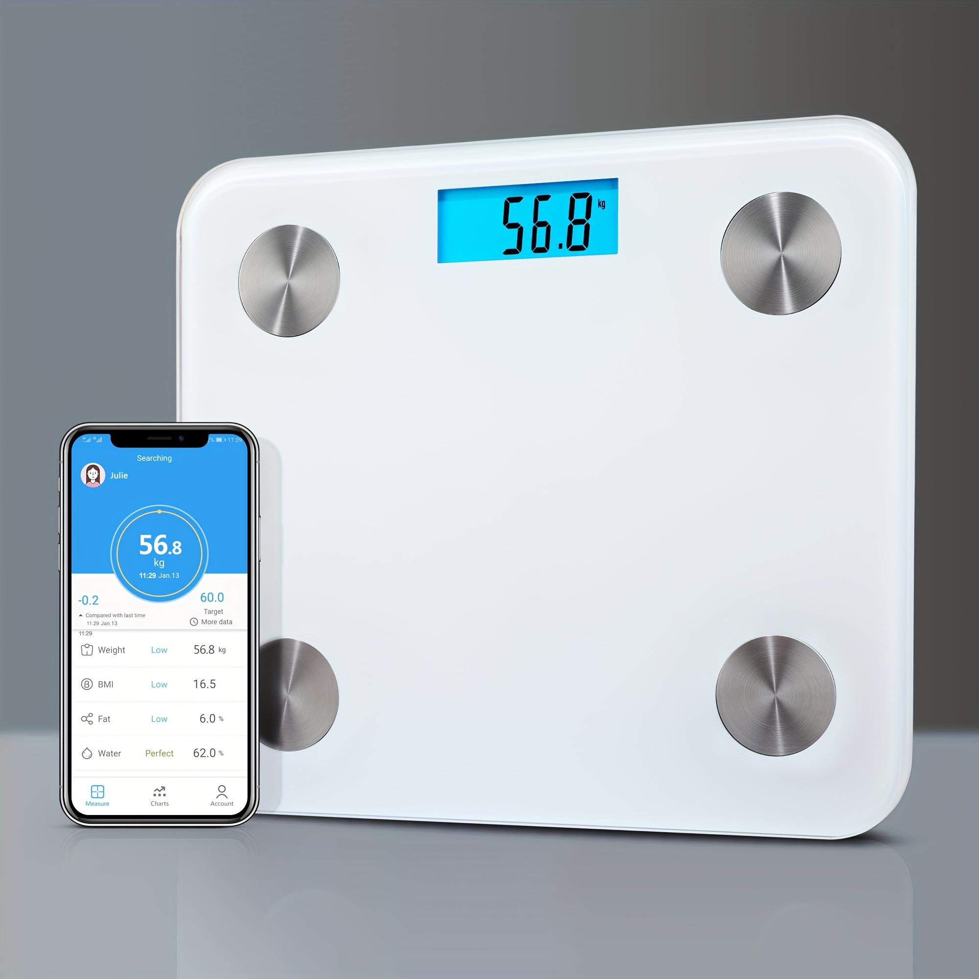 Smart Body Fat Scale With App - Monitors Bmi, Body Fat, Visceral Fat,  Water, Muscle & Bone Mass - 396lbs Capacity - Health Measurement Analyzer -  Temu