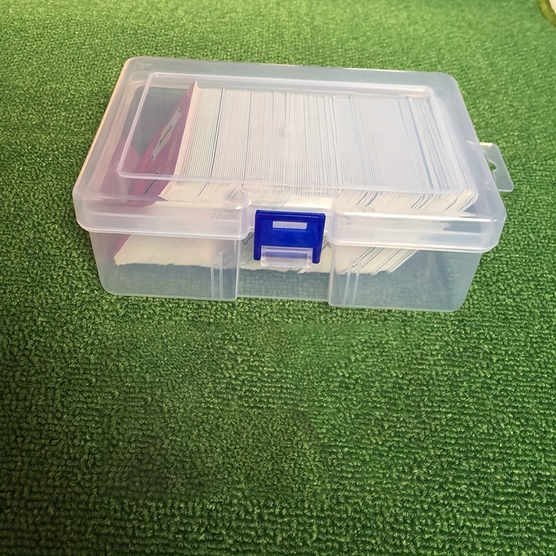 

1pc Transparent Storage Box, Flip Lock Design, Plastic Storage Basket For Cards, Sundries, Crafts Accessories, Suitable Storage And Organization For Office, Dorm, Bathroom