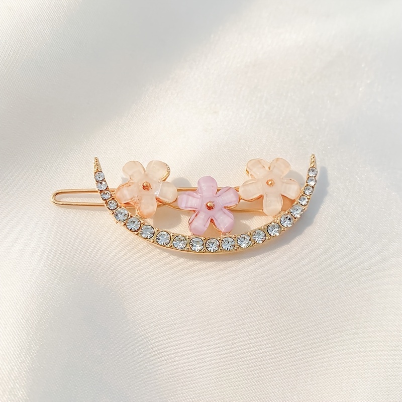 Gold Crystal Daisy Barrette Clip