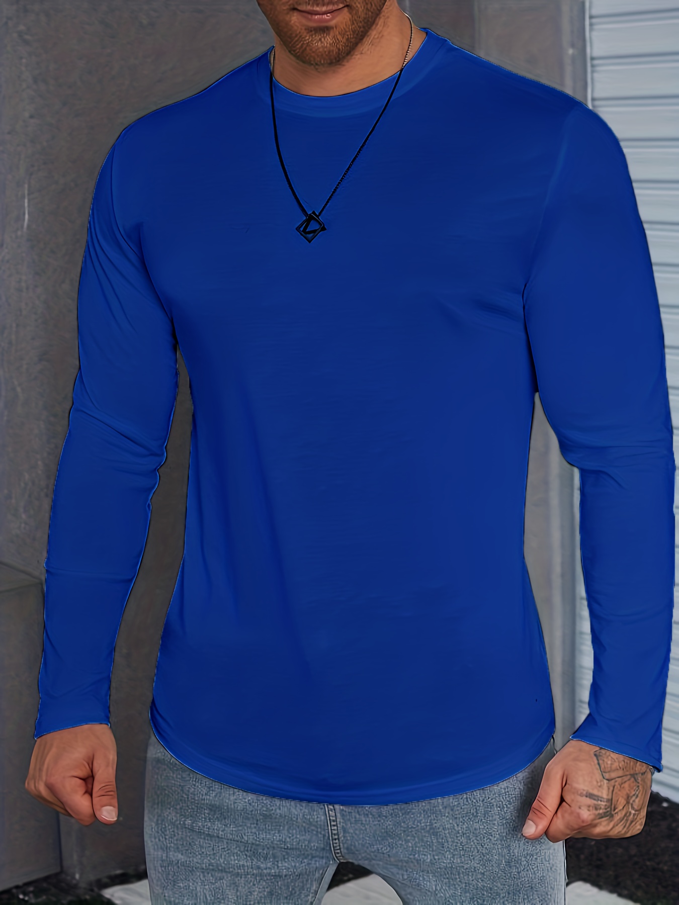 Solid Full Sleeve T-shirt : Royal Blue