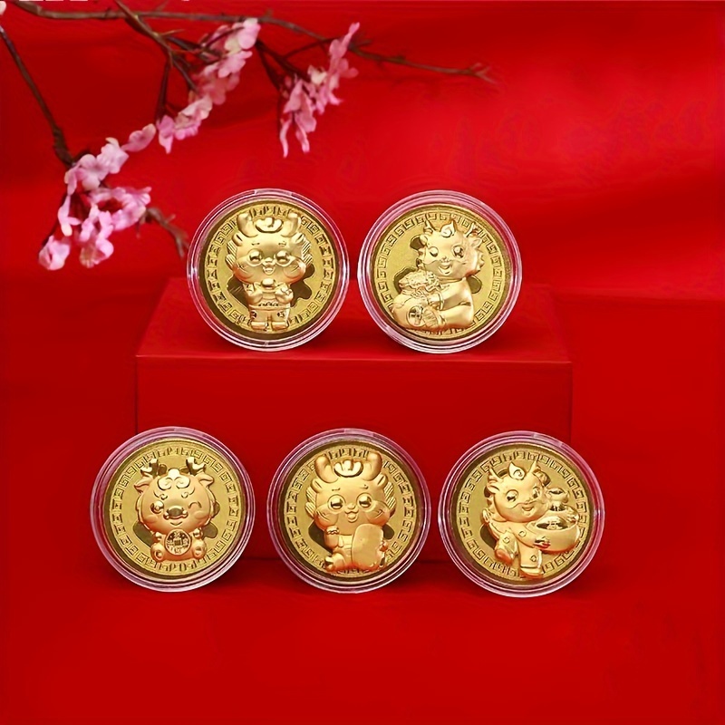 16 tipos de monedas chinas con dragones, monedas coleccionables de 45mm,  medalla conmemorativa de la suerte