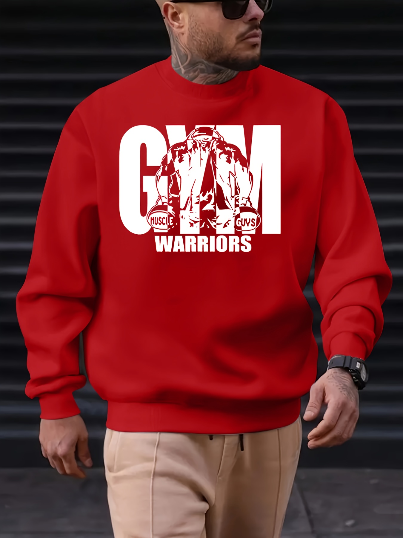 Gym Warriors Impresi n Gr fica Sudadera Mangas Largas Su ter