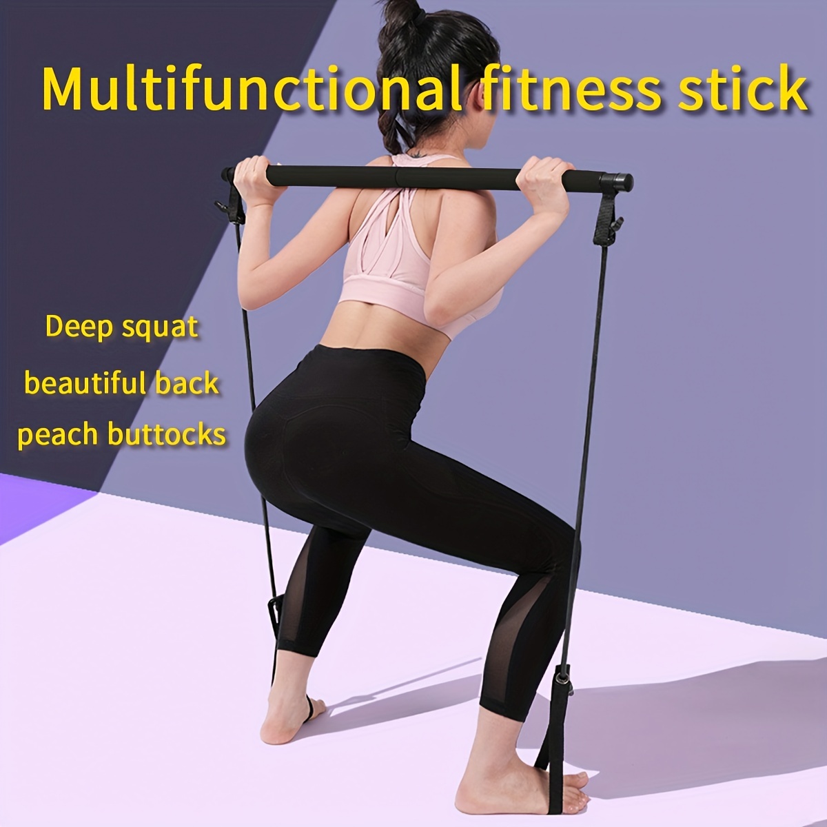 Pilates Bar Kit Resistance Bands Full Body Workout Equipment - Temu