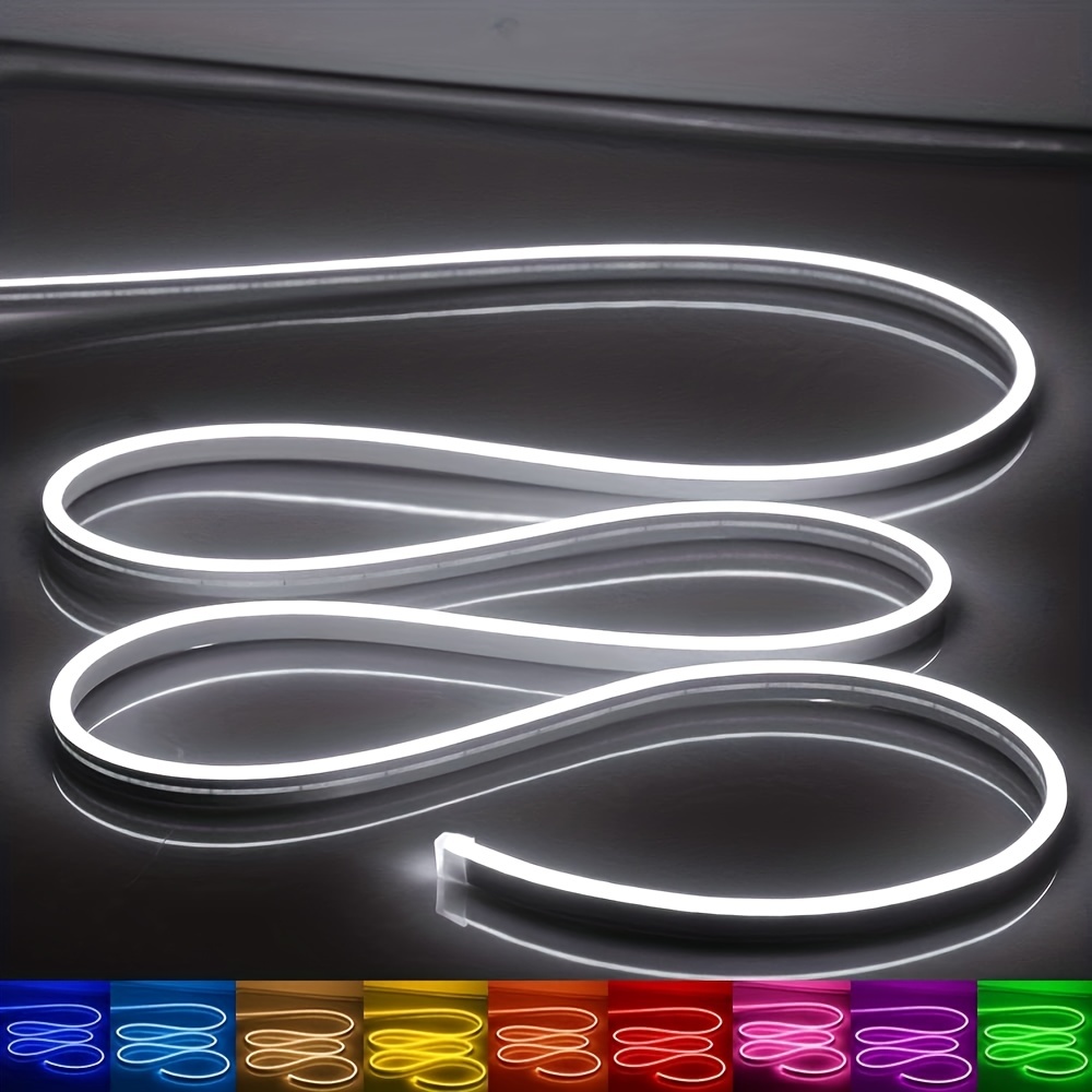 12v dc waterproof flexible led neon rope light led strip lights for indoor and outdoor decoration monochrome with power mini controller for living room bedroom kitchen lighting