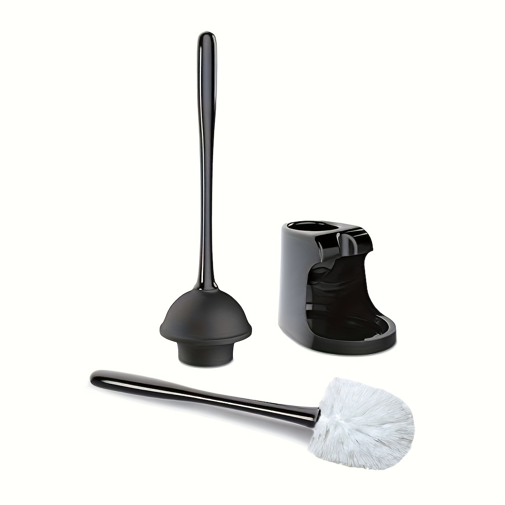 Toilet Plunger Bowl Brush Set: Hideaway Heavy Duty Toilet Plunger