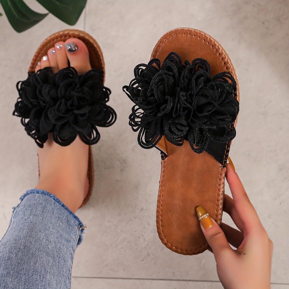 Women's Flat Slide Sandals Lightweight Slip On Shoes